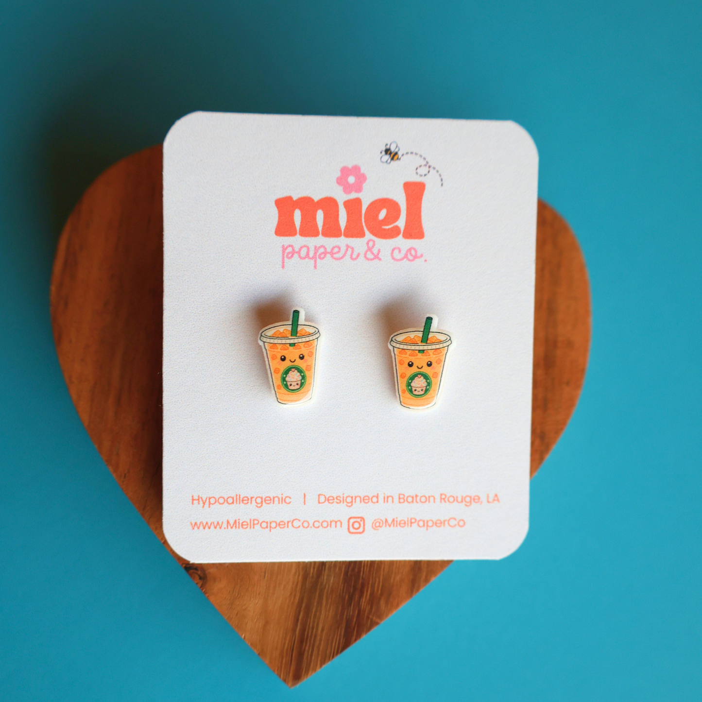 Stud Earrings - Iced Coffee