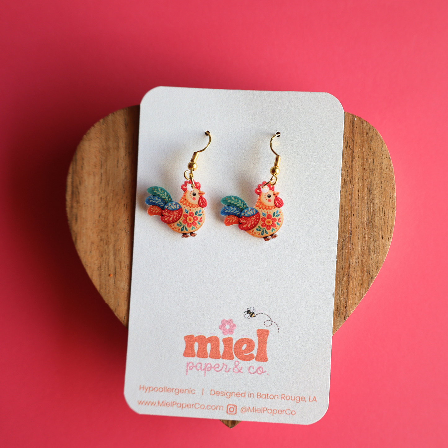 Dangle Earrings - Vintage Chicken
